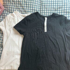 Bundle of 2 Black and White Lululemon Classic- Fit Cotton-Blend T-shirt